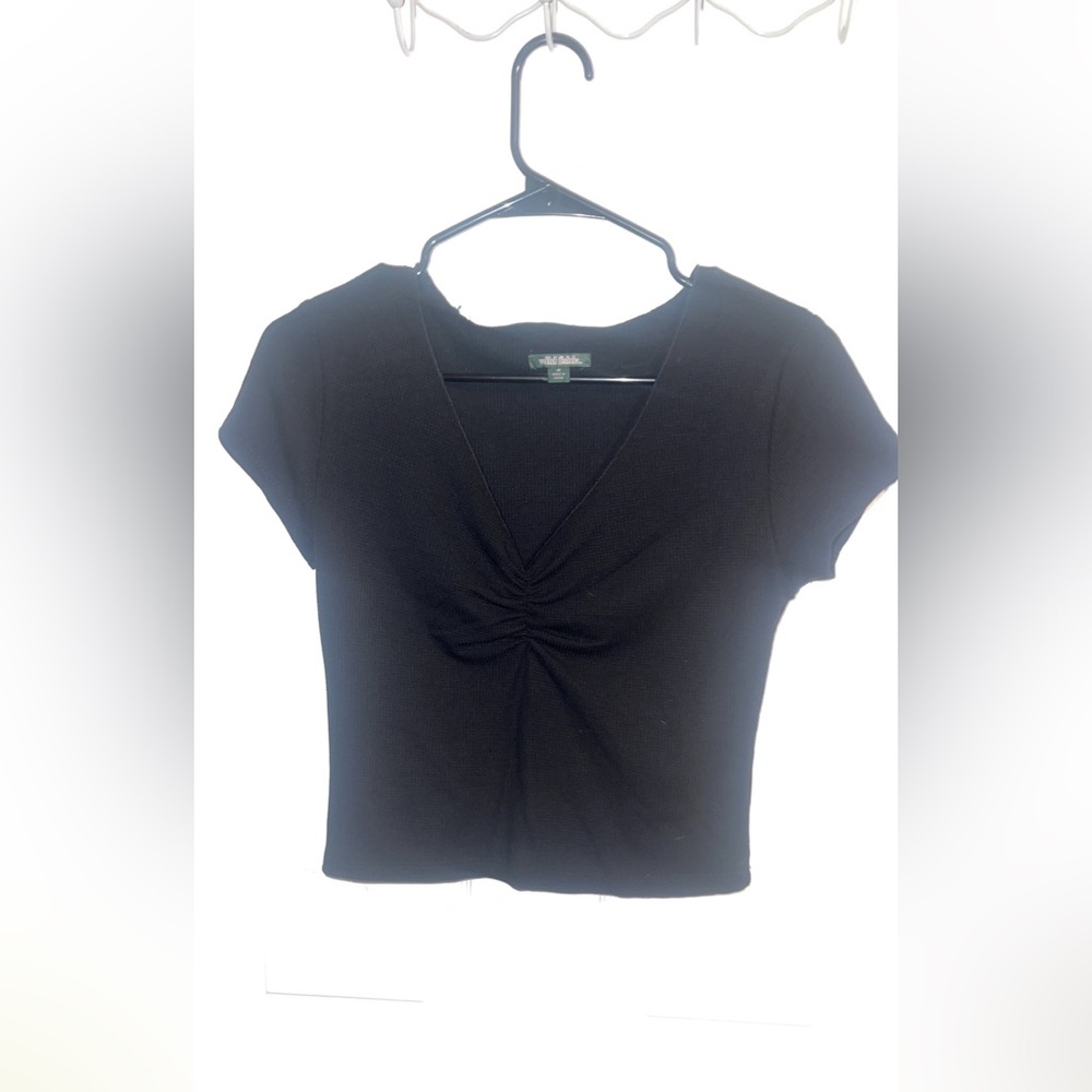 Cropped short sleeve blouse